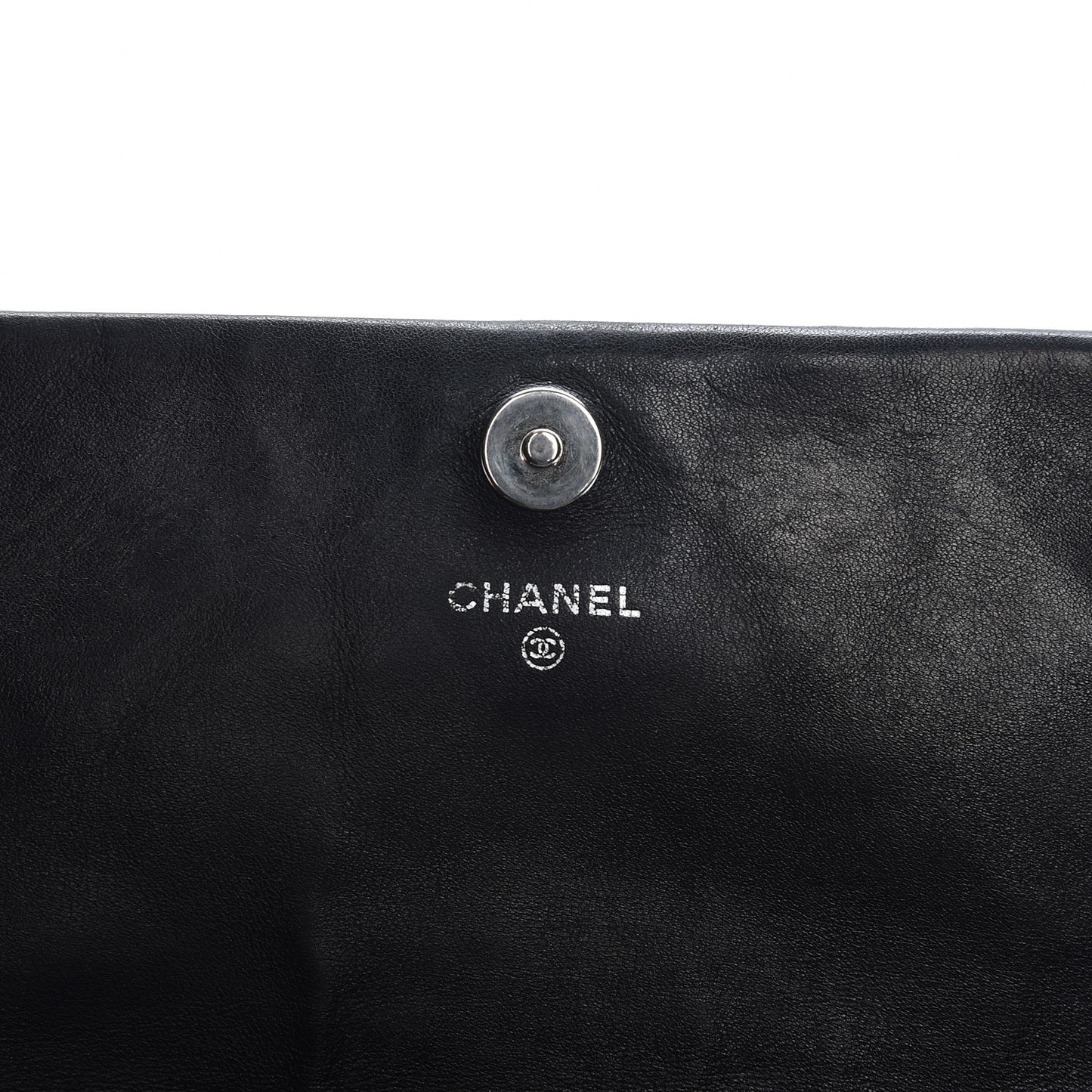 Patent Quilted Brilliant Wallet On Chain WOC Black