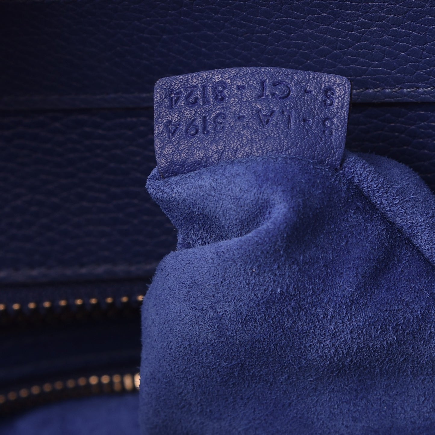Drummed Calfskin Mini Luggage Indigo