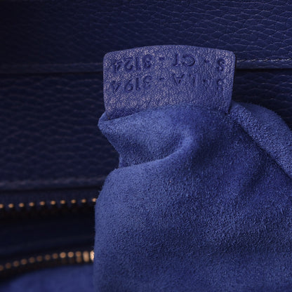 Celine Drummed Calfskin Mini Luggage Indigo 8 of 8