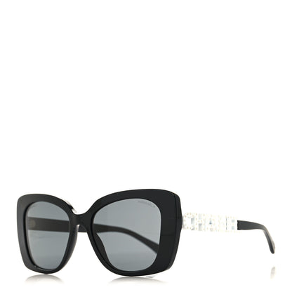 Chanel Acetate Strass Square Sunglasses 5422-B Black White 1 of 7