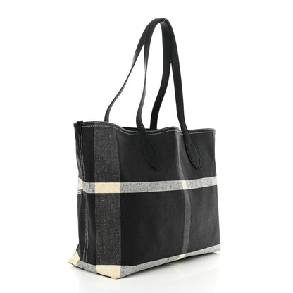 Burberry Coated Canvas Mega Check Medium Doodle Tote Black White 3 of 10