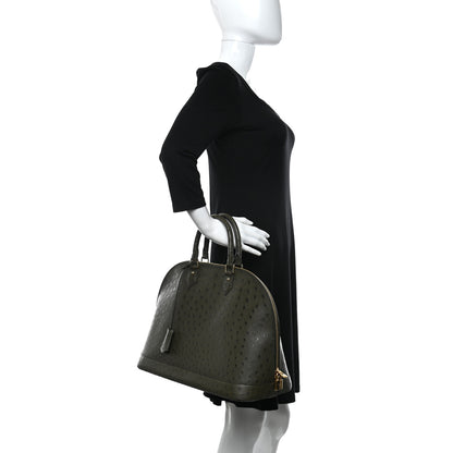 Louis Vuitton Ostrich Alma GM Olive 2 of 14