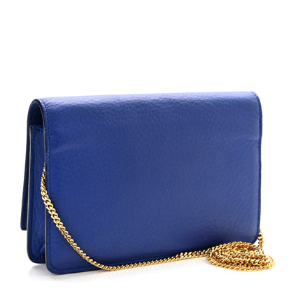 Fendi Vitello Flamingo Tube Wallet on Chain Blue Neon 2 of 11