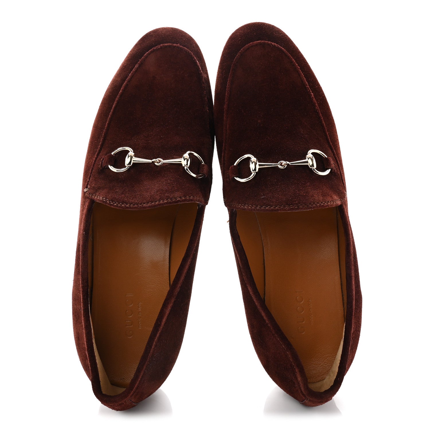 Gucci Suede Horsebit Womens Jordaan Loafers 38.5 Brown 4 of 9