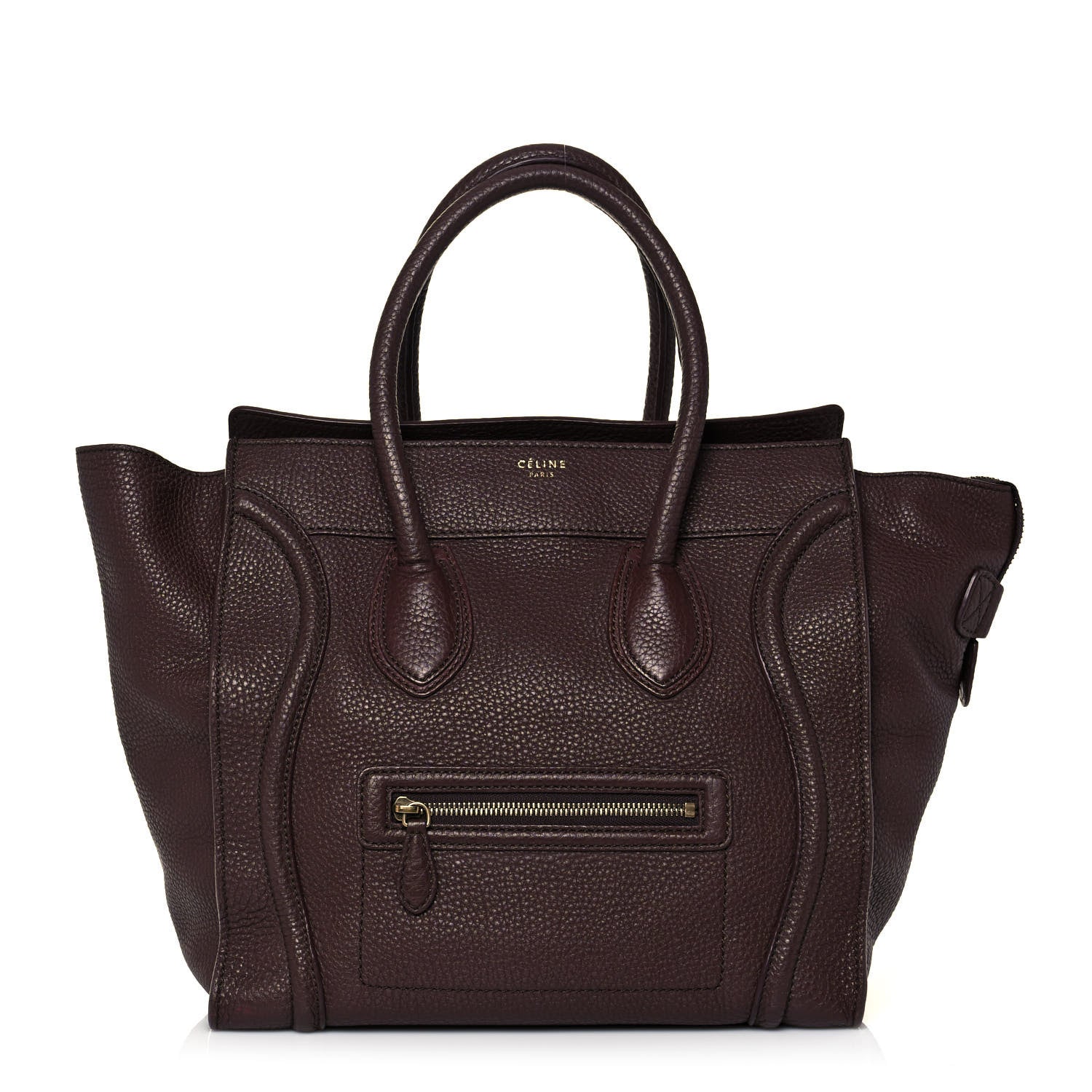 Celine Pebbled Calfskin Mini Luggage Chocolate 1 of 13