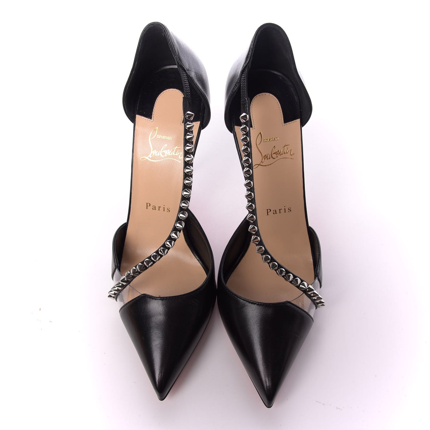 Kid PVC Spike Cross 100 Pumps 39.5 Black Silver