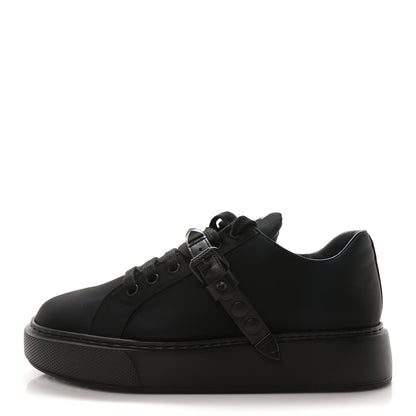 Prada Nylon Gabardine Studded Low Top Sneakers 39 Black 1 of 9