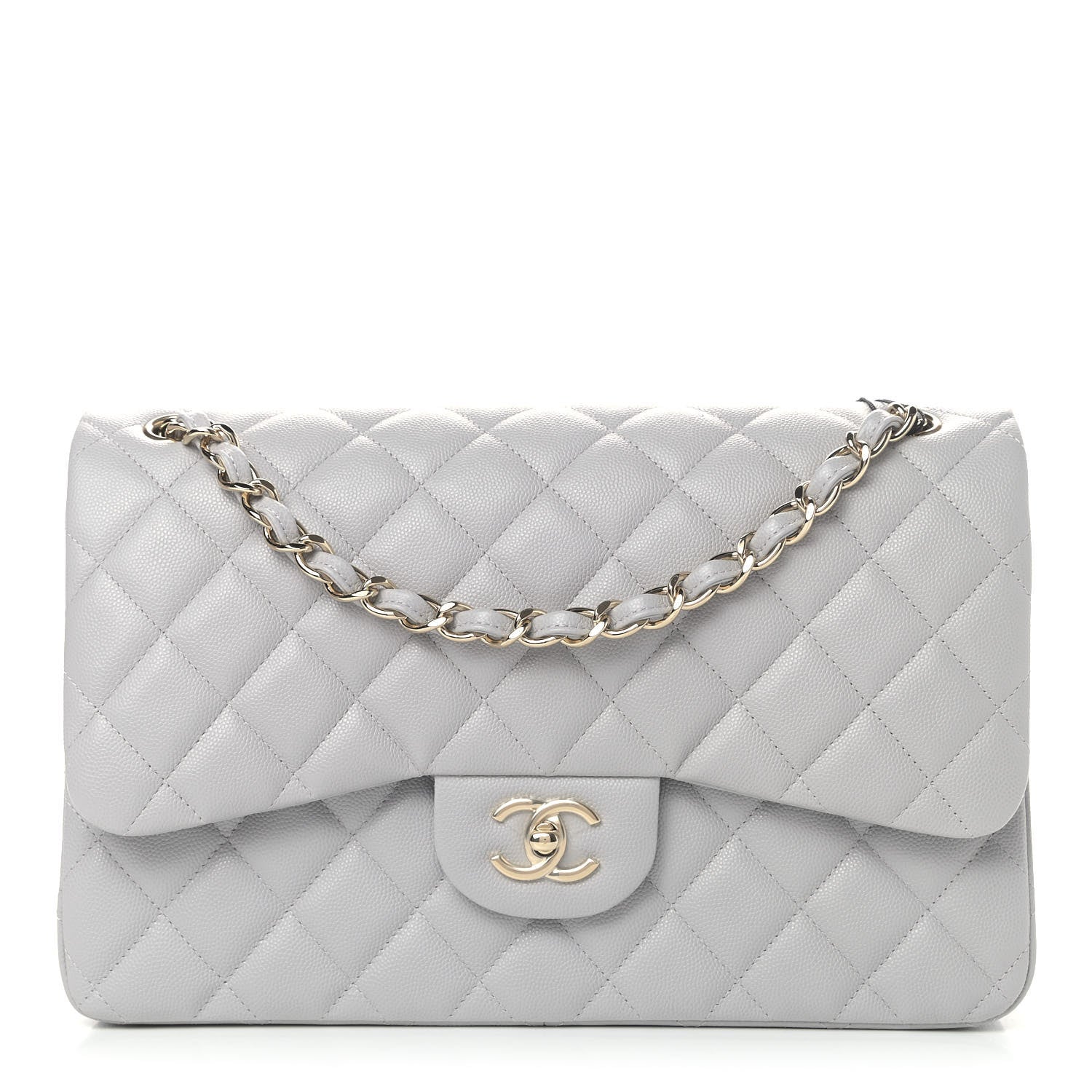 Chanel Caviar Quilted Jumbo Double Flap Grey 1 of 4
