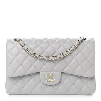 Chanel Caviar Quilted Jumbo Double Flap Grey 1 of 4