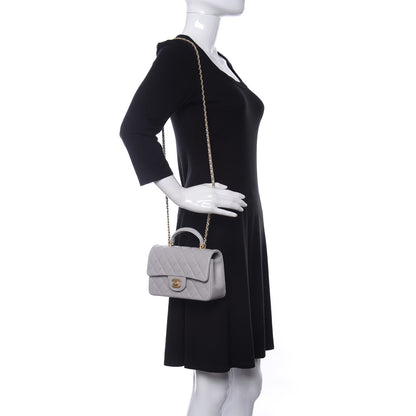 Chanel Lambskin Quilted Mini Top Handle Rectangular Flap Grey 2 of 11