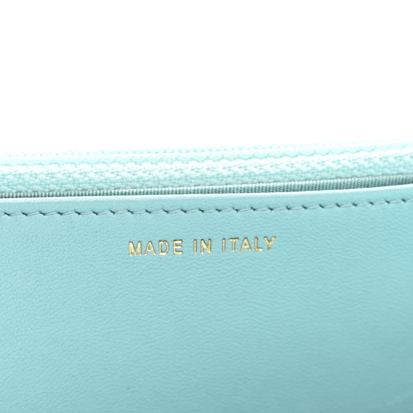 Lambskin Quilted Trendy CC Wallet On Chain WOC Light Blue