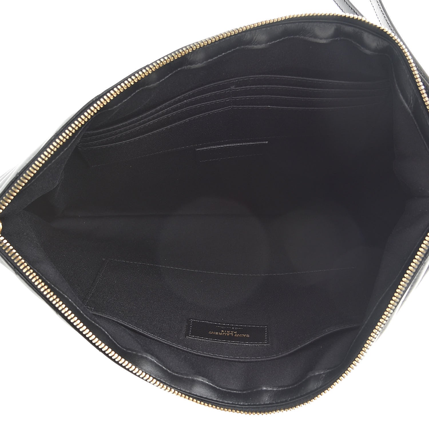 Saint Laurent Calfskin Matelasse Chevron Monogram Document Holder Black 5 of 8