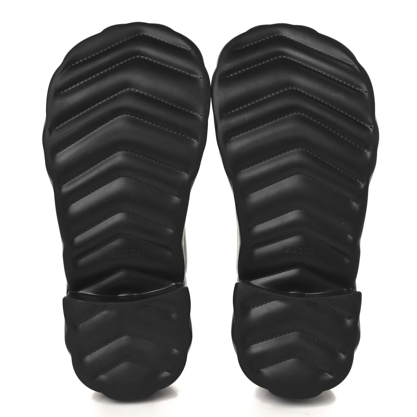 Rubber Chevron Logo Embossed Womens Thong Platform Sandals 38 Black