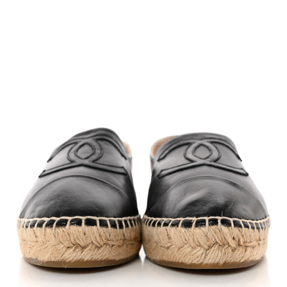 Chanel Lambskin CC Espadrilles 38 Black 2 of 10