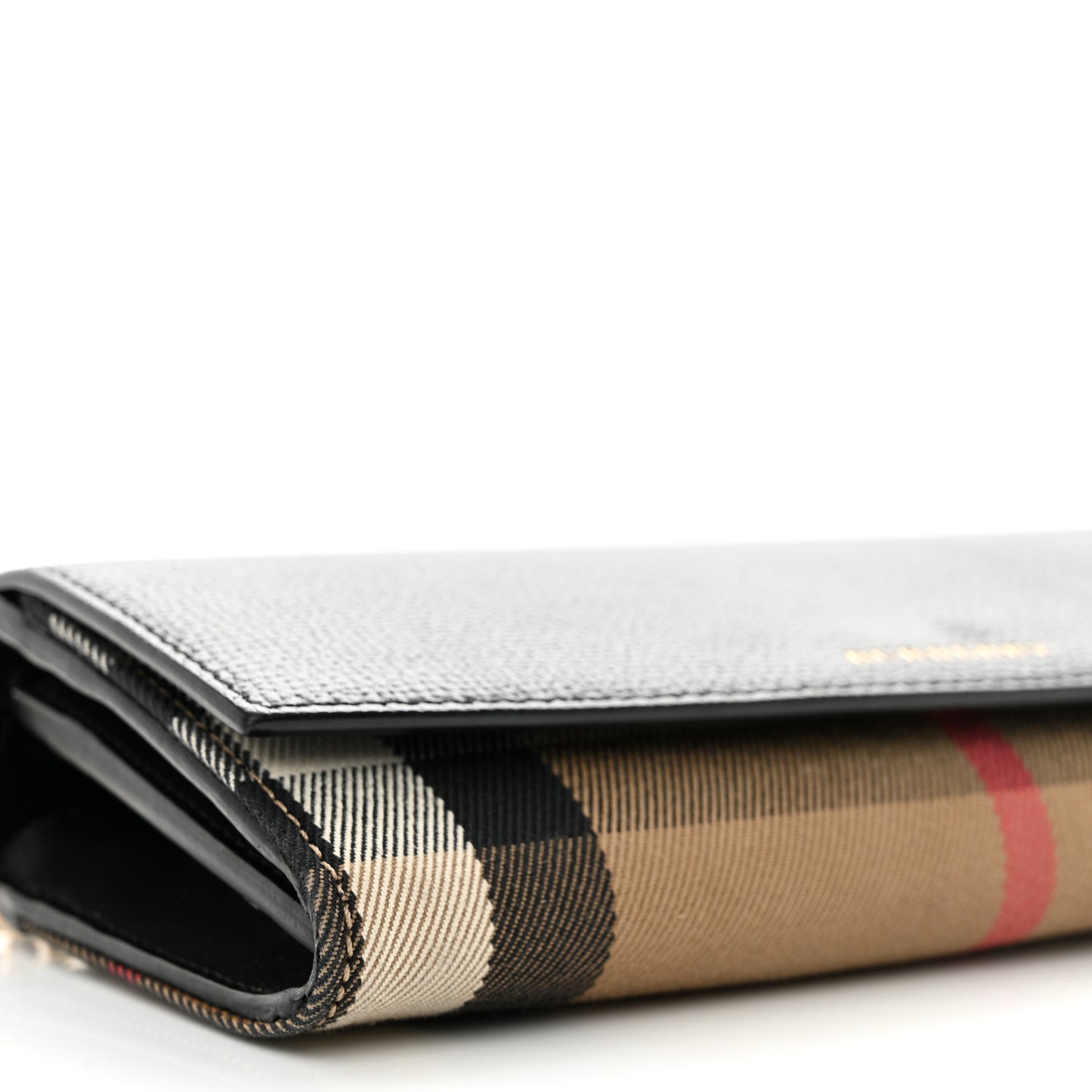 Derby Calfskin House Check Henley Wallet On Chain Black