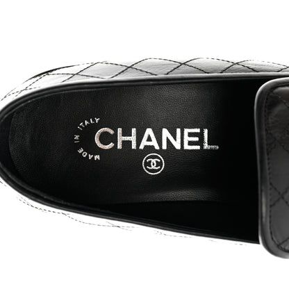 Chanel Calfskin Stitched CC Loafers 39 Black 7 of 8