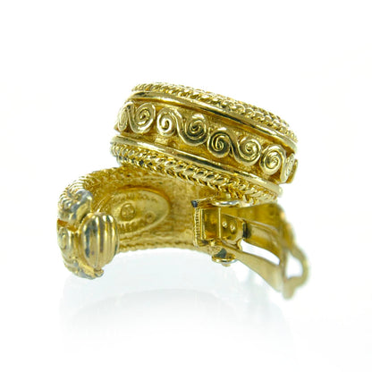 Chanel Swirl Huggie Clip On Earrings Gold 2 of 5