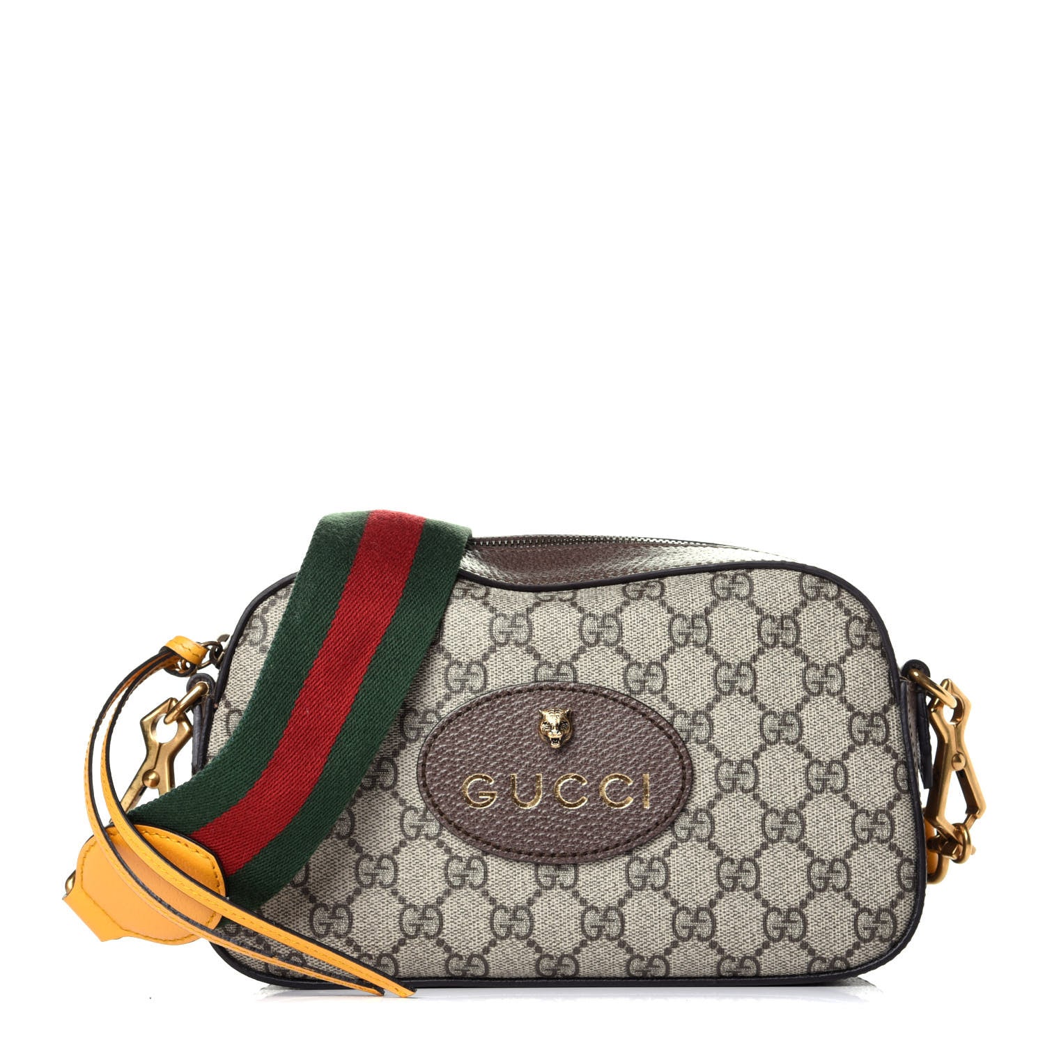 Gucci GG Supreme Monogram Web Neo Vintage Shoulder Bag Beige New Acero Crop 1 of 9