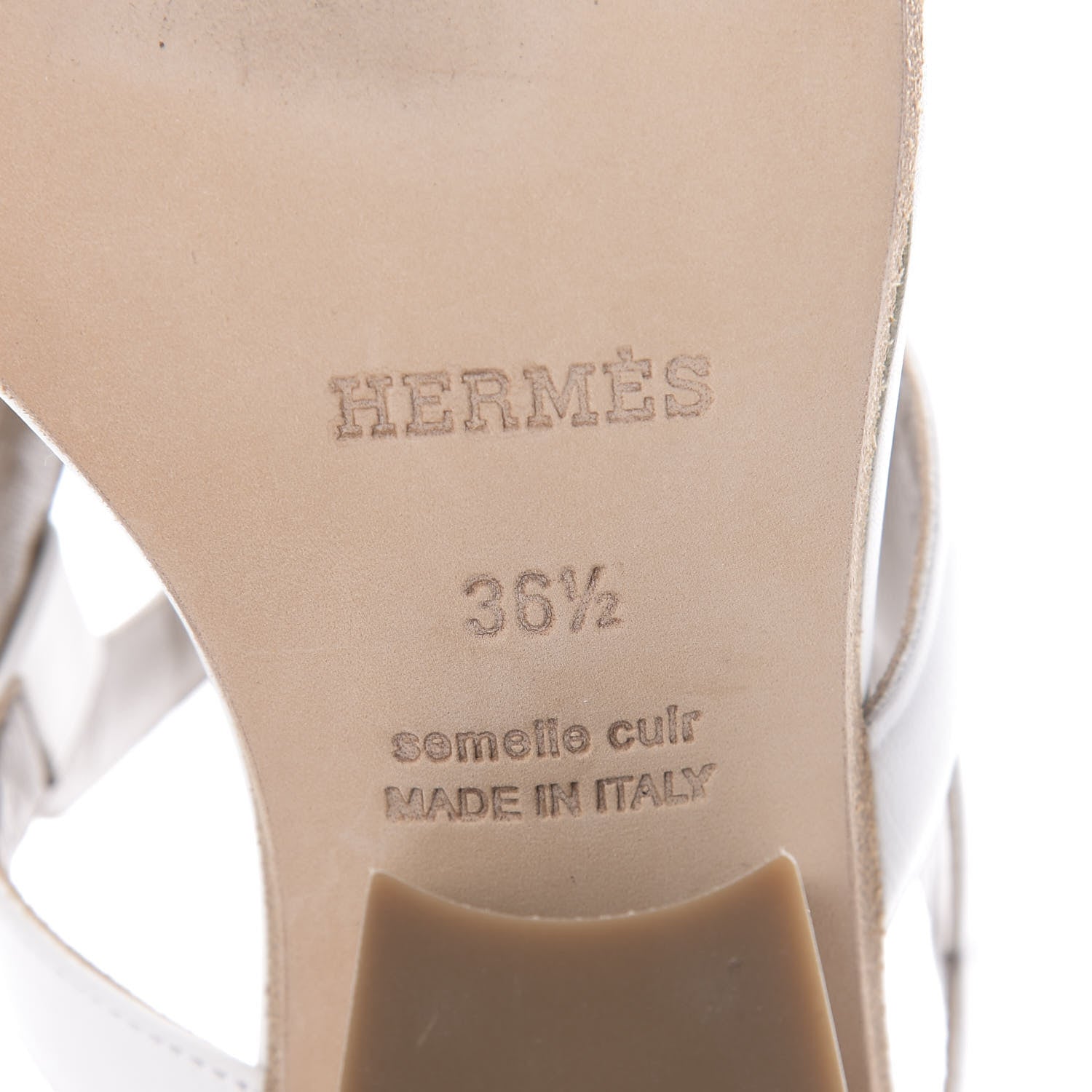 Hermes Nappa Bikini Sandals 36.5 White 6 of 7
