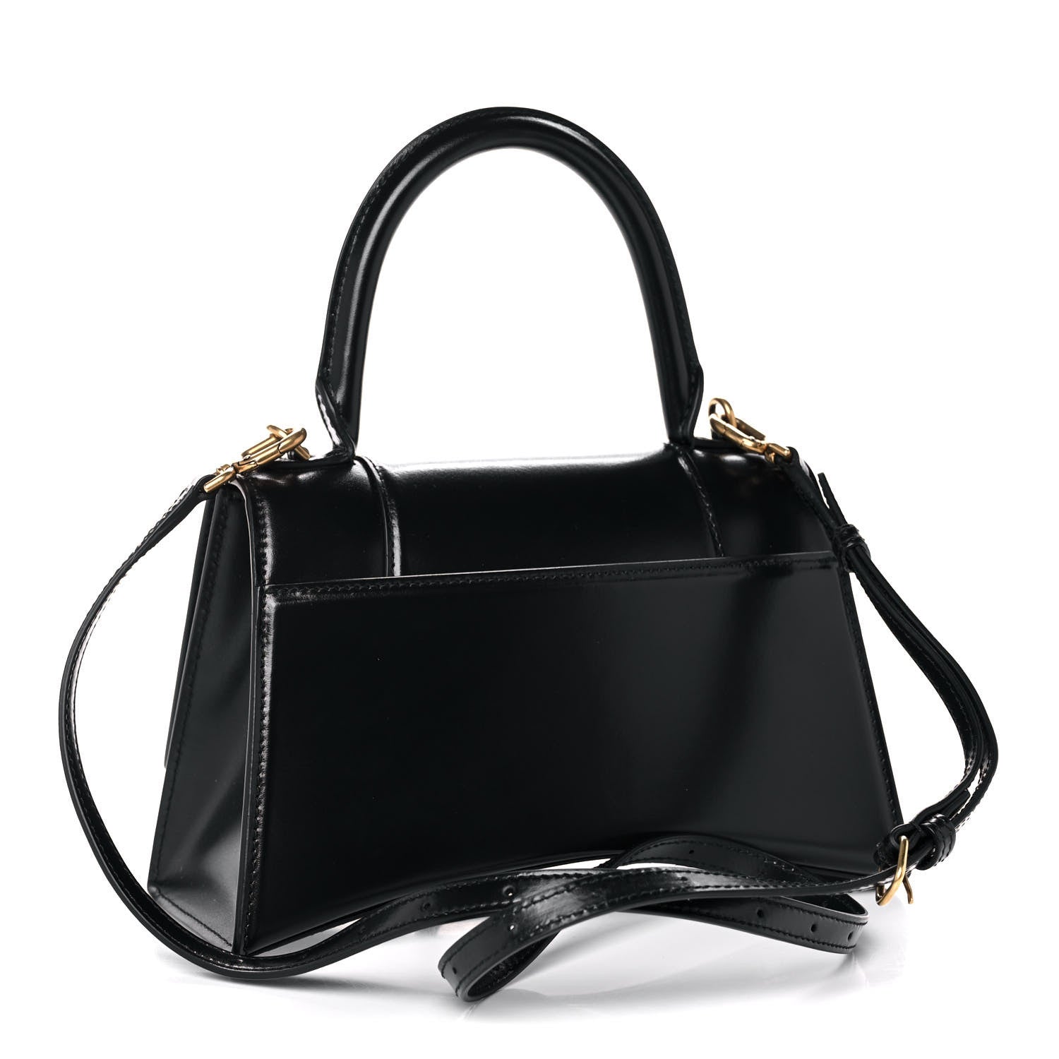 Balenciaga Shiny Box Calfskin Graffiti Logo Small Hourglass Top Handle Bag Black 3 of 10