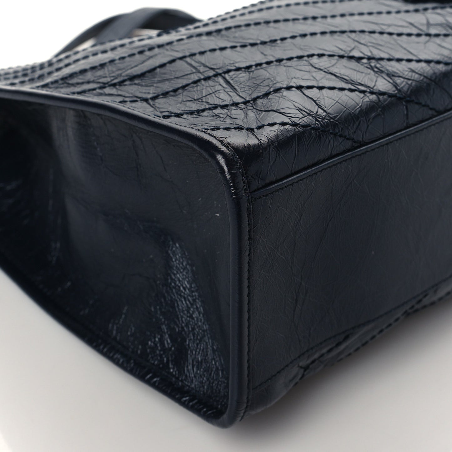 Crinkled Calfskin Matelasse Monogram Niki Shoulder Bag Deep Marine