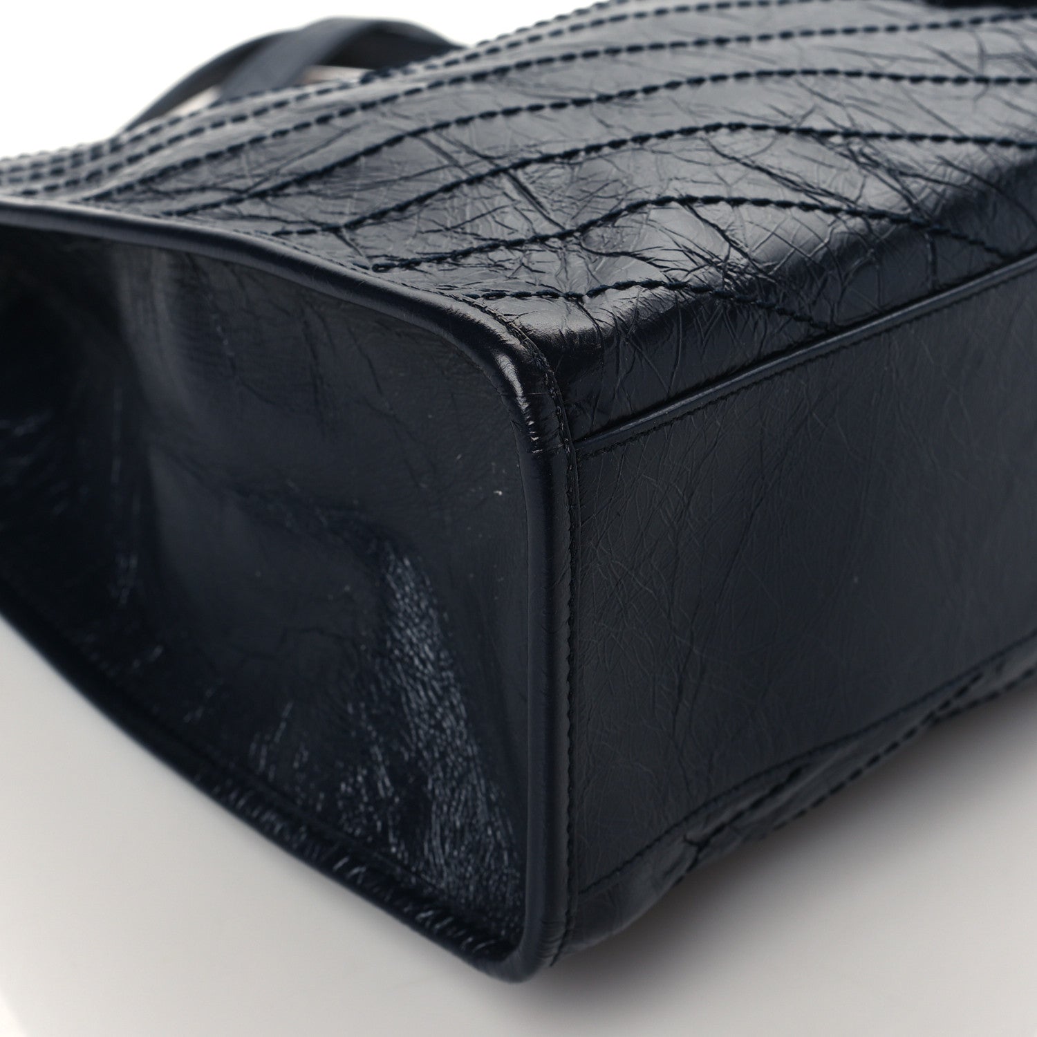 Saint Laurent Crinkled Calfskin Matelasse Monogram Niki Shoulder Bag Deep Marine 8 of 13