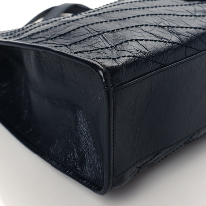 Saint Laurent Crinkled Calfskin Matelasse Monogram Niki Shoulder Bag Deep Marine 8 of 13