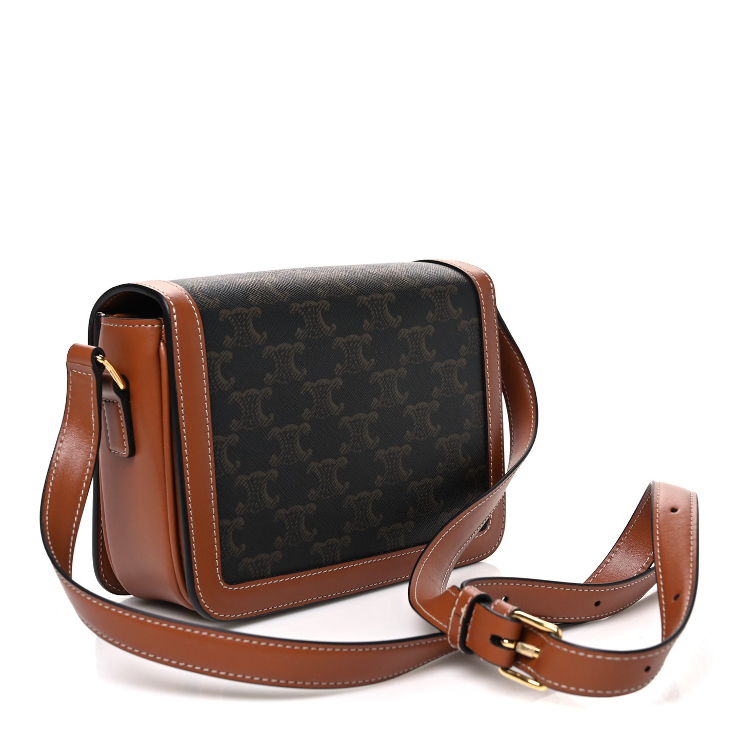 Calfskin Triomphe Canvas Teen Triomphe Bag Tan