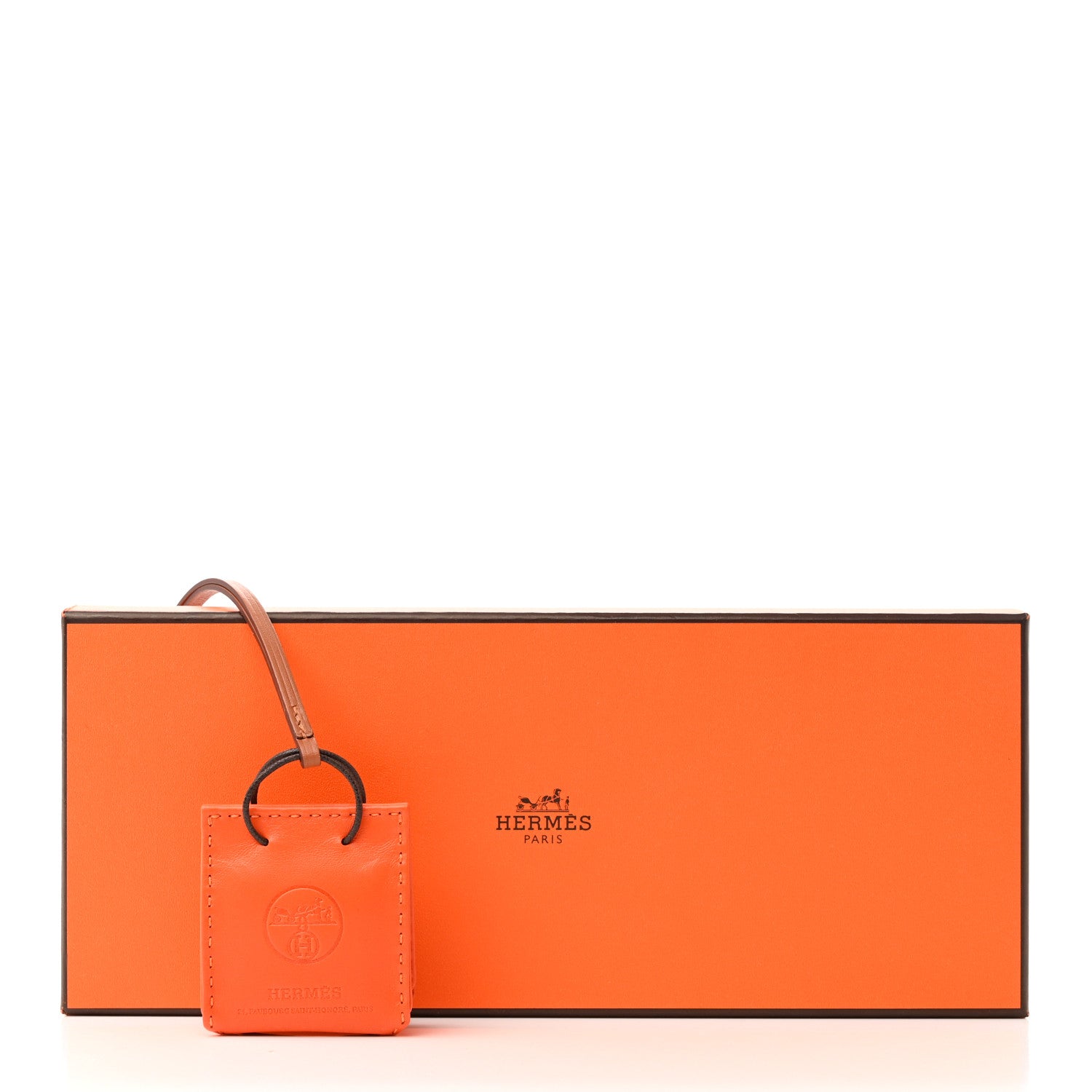Hermes Milo Lambskin Swift Shopping Bag Charm Feu Gold 4 of 4
