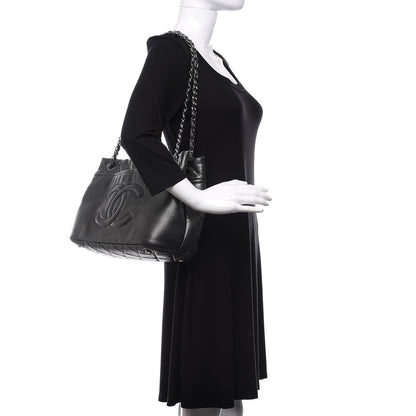 Chanel Metallic Caviar Quilted CC Timeless Tote Dark Silver 2 of 10