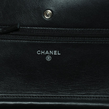 Chanel Patent Quilted Wallet On Chain WOC Black 5 of 8