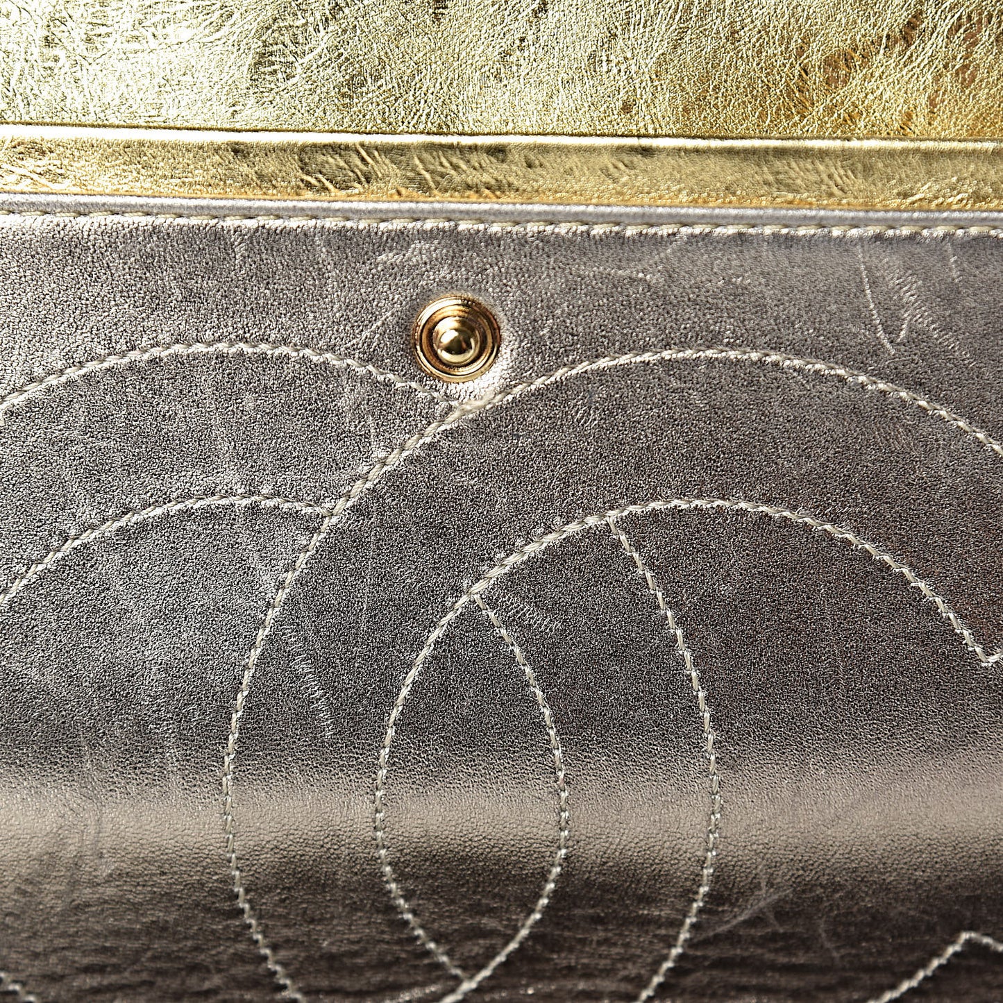 Metallic Aged Calfskin Quilted 2.55 Reissue 228 Flap Gold