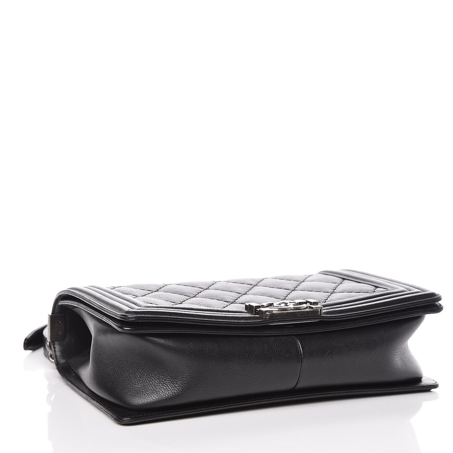 Calfskin Quilted Double Stitch New Medium Boy Flap Black