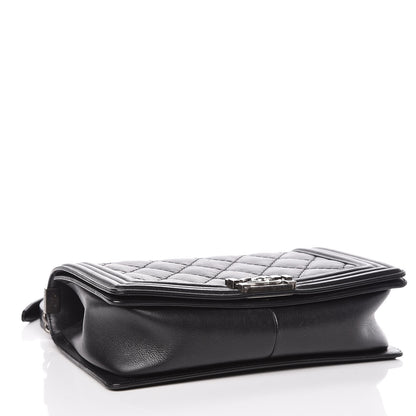 Chanel Calfskin Quilted Double Stitch New Medium Boy Flap Black 4 of 11