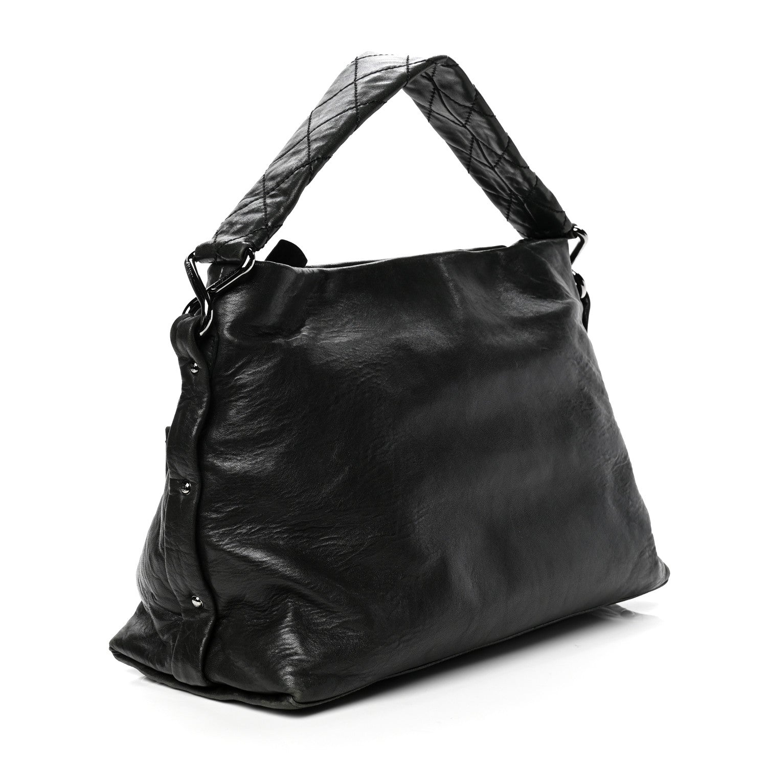 Chanel Lambskin Quilted 8 Knots Hobo Black 2 of 5