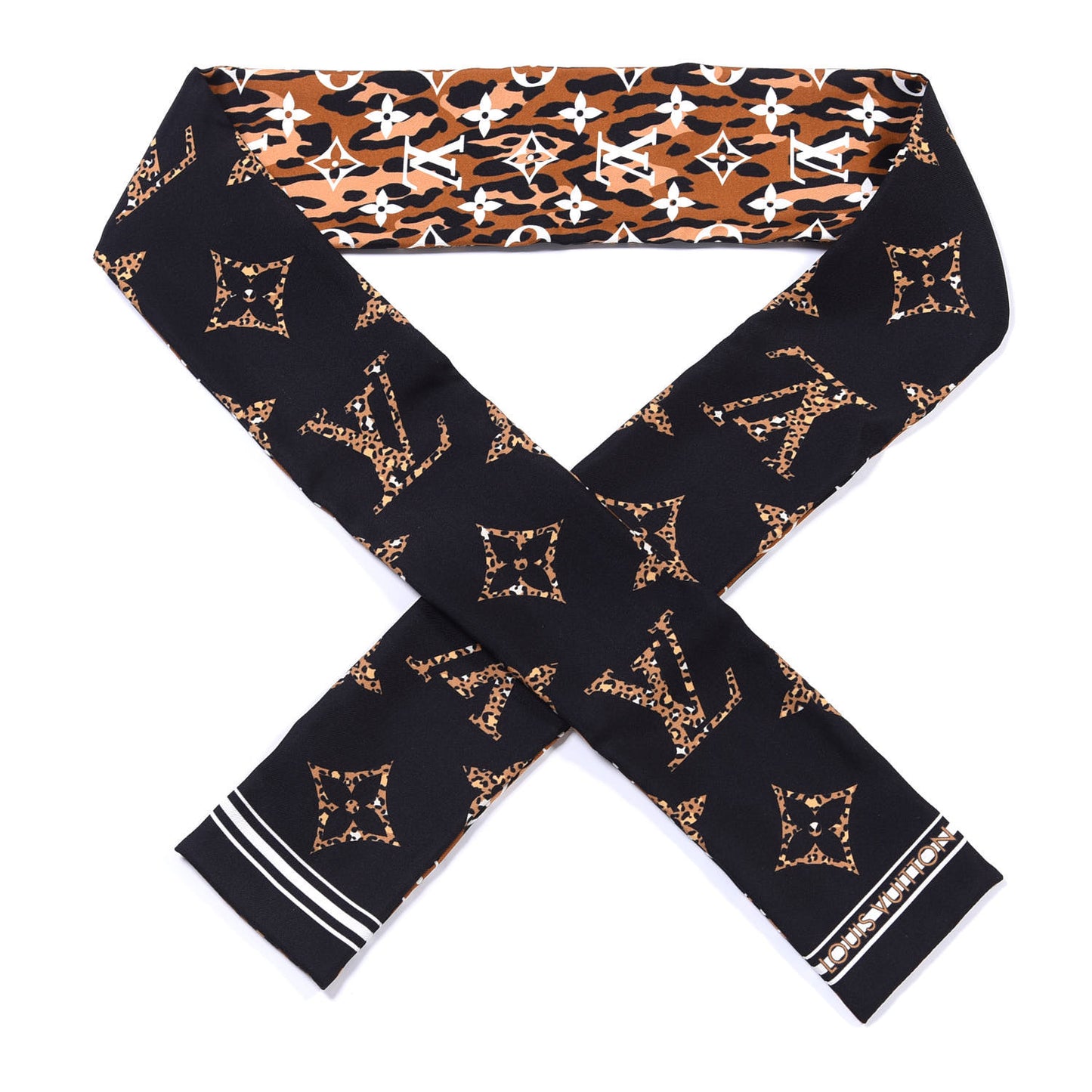 Silk Monogram Giant Jungle Bandeau Black