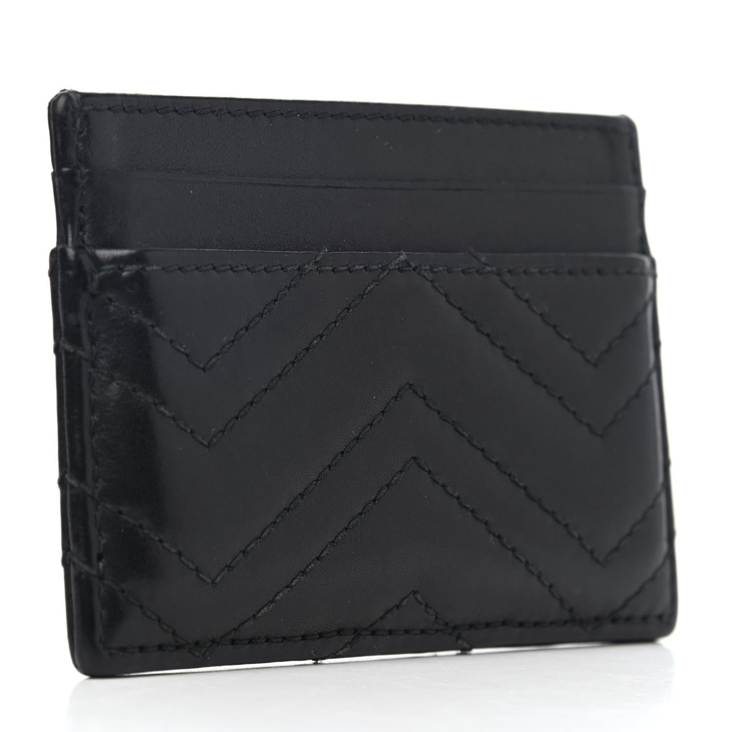 Gucci Calfskin Matelasse GG Marmont Card Holder Black 2 of 4
