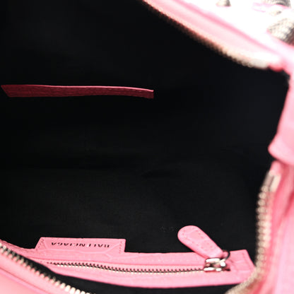 Balenciaga Extra Supple Calfskin Crocodile Embossed Small Le Cagole Shoulder Bag Sweet Pink 5 of 10