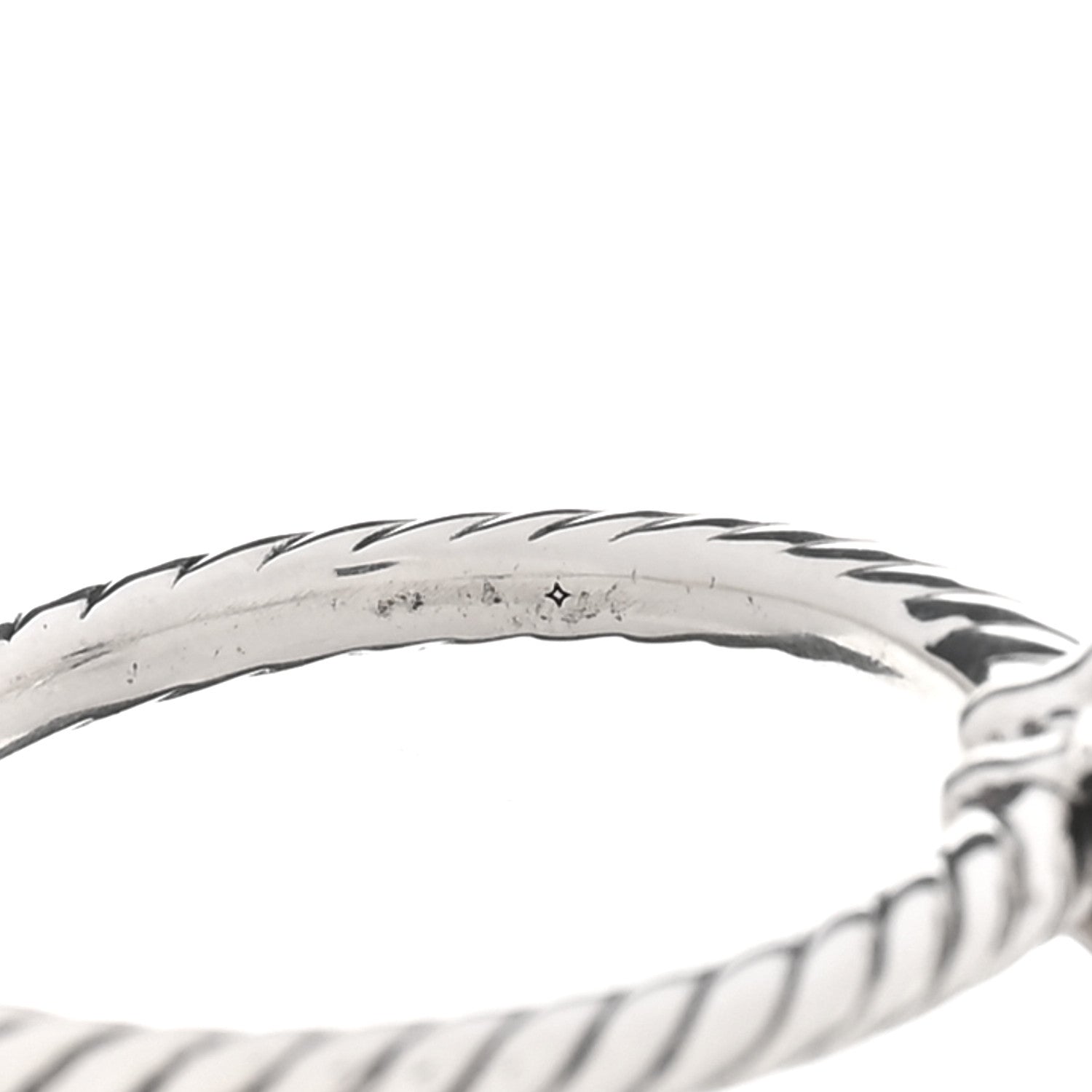 David Yurman Sterling Silver Diamond Black Onyx 8mm Chatelaine Ring 55 7.25 4 of 5