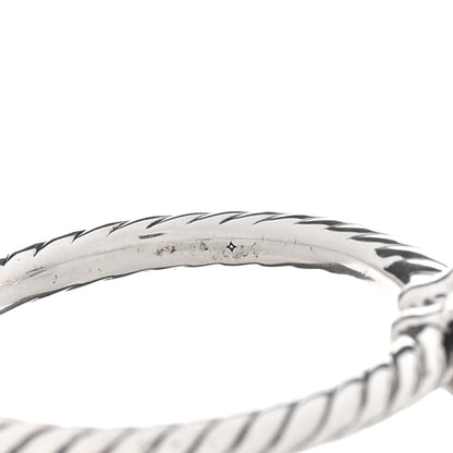 David Yurman Sterling Silver Diamond Black Onyx 8mm Chatelaine Ring 55 7.25 4 of 5