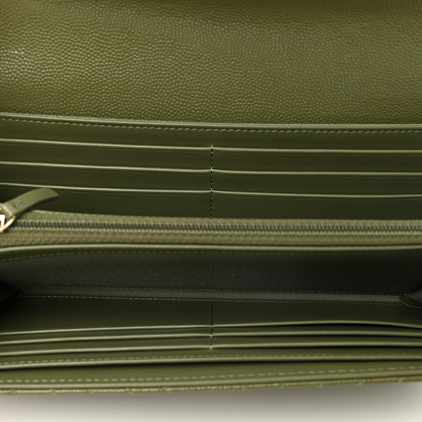 Caviar Chevron Quilted Boy Flap Wallet Green