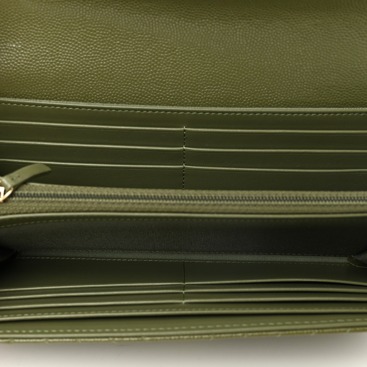 Chanel Caviar Chevron Quilted Boy Flap Wallet Green 5 of 8