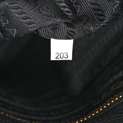 Prada Vitello Daino Top Handle Shoulder Bag Black 8 of 11