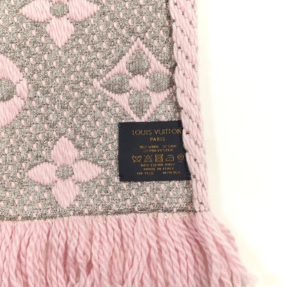 Louis Vuitton Wool Silk Logomania Shine Scarf Pink 3 of 3