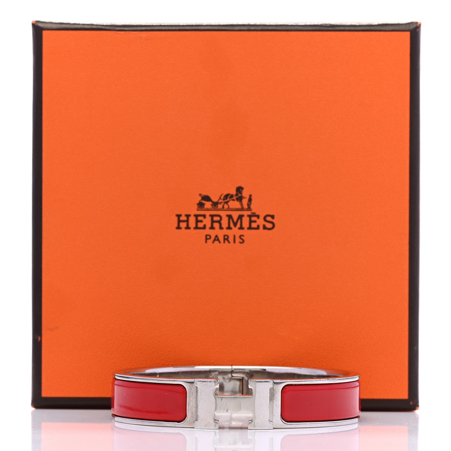 Enamel Narrow Clic Clac H Bracelet PM Red