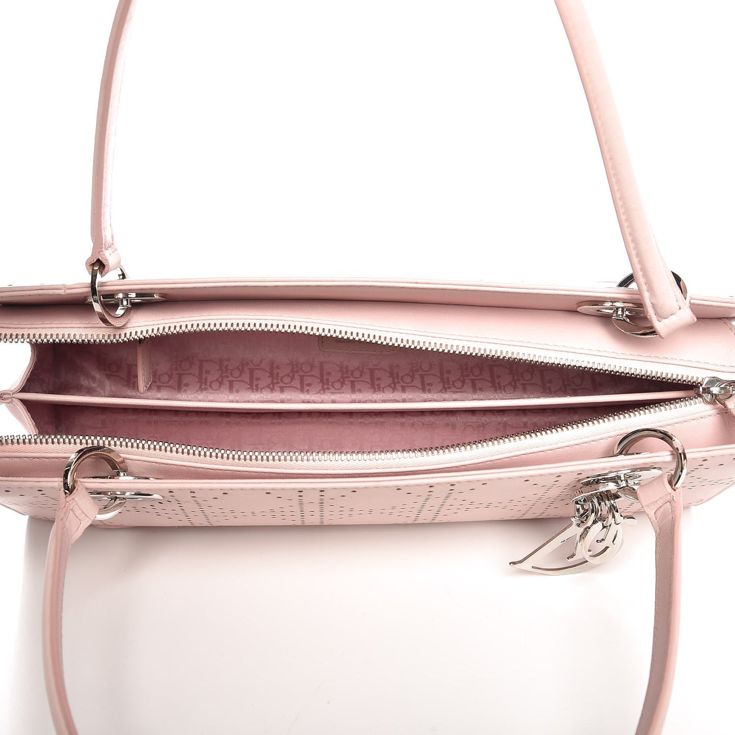 Calfskin Cannage Perforated East West Lady Dior Pink