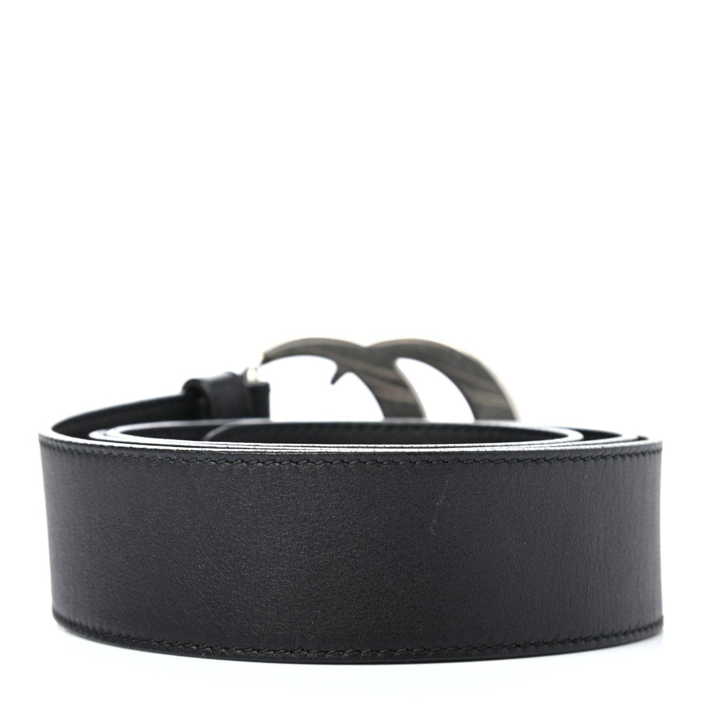 Moon Calfskin Nickel Double G 40mm Belt 90 36 Black
