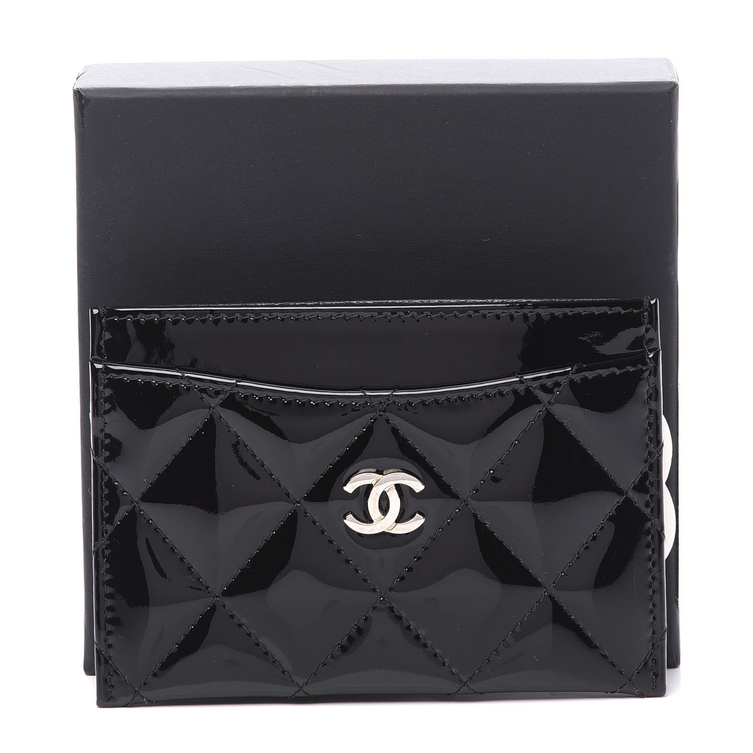 Chanel Patent Calfskin Quilted Card Holder Black 9 of 9