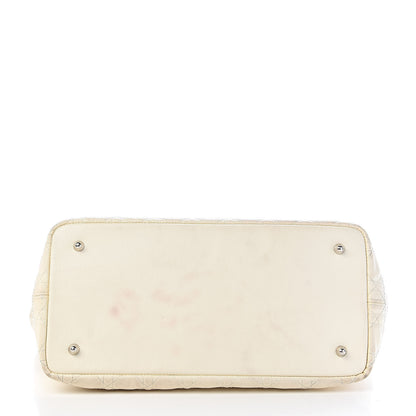 Christian Dior Coated Canvas Cannage Small Panarea Tote White 22 of 23
