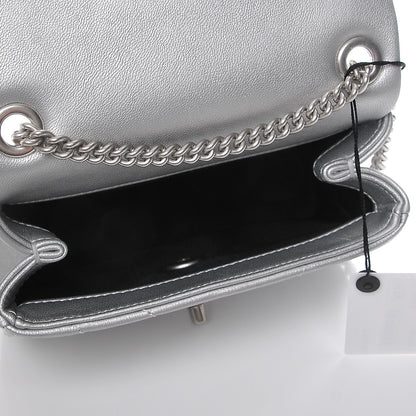 Chanel Metallic Lambskin Chevron Quilted Studded Mini Flap Silver 5 of 7